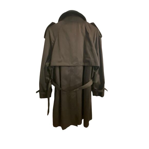 Ralph Lauren Double Breasted Trench Coat Black Removable Lining Quilted 44R VTG - Picture 2 of 16
